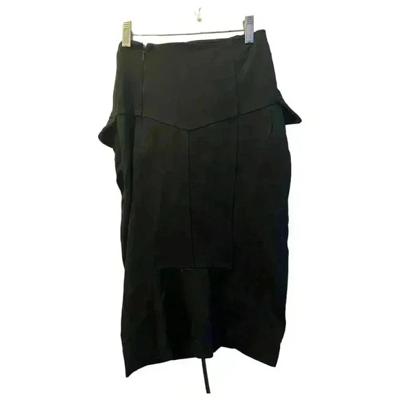 Diane Von Furstenberg Midi Pencil Skirt Black Size 4 Button Detail Women's - Picture 8 of 8